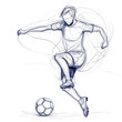 © Gr33n - one line drawing football player