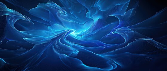 Wall Mural - Beautiful 3d abstract blue desktop wallpaper for ratio 21:9