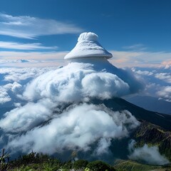 Sticker - clouds over the mountains