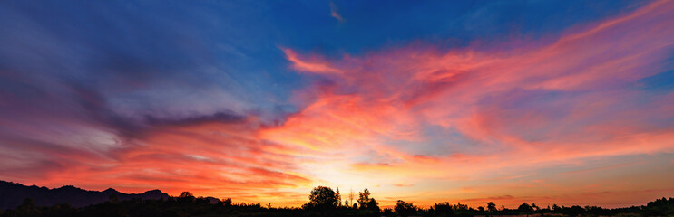 Wall Mural - sky sunset. cloudscape nature background.