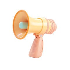 Wall Mural - 3d cartoon of a megaphone used by an activist. on transparent background
