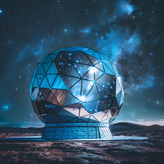 Wall Mural - gazing into the cosmos: interstellar observatory 3d rendering