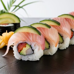 Wall Mural - sushi on a plate