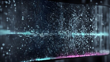 A computer screen with a blue background and a lot of dots