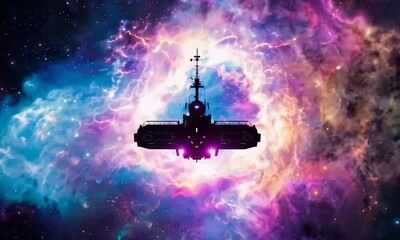 Wall Mural - Space Exploration into a Deep Space Nebula