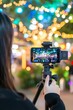 © Box Milk - A content creator capturing live footage for social media stories with a smartphone and professional equipment