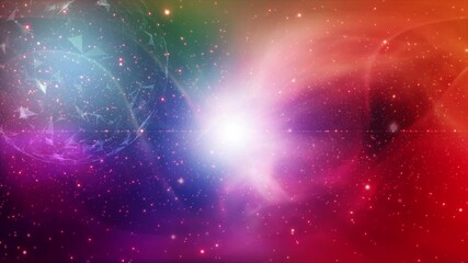 Wall Mural - loop journey through the colorful space with 3d sphere animation.