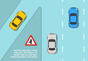 Wall Mural - Safe driving tips and traffic regulation rules. British 