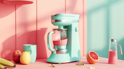 A creative visual of a little blender and grinder intended for kids