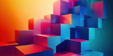 Poster - abstract background with cubes