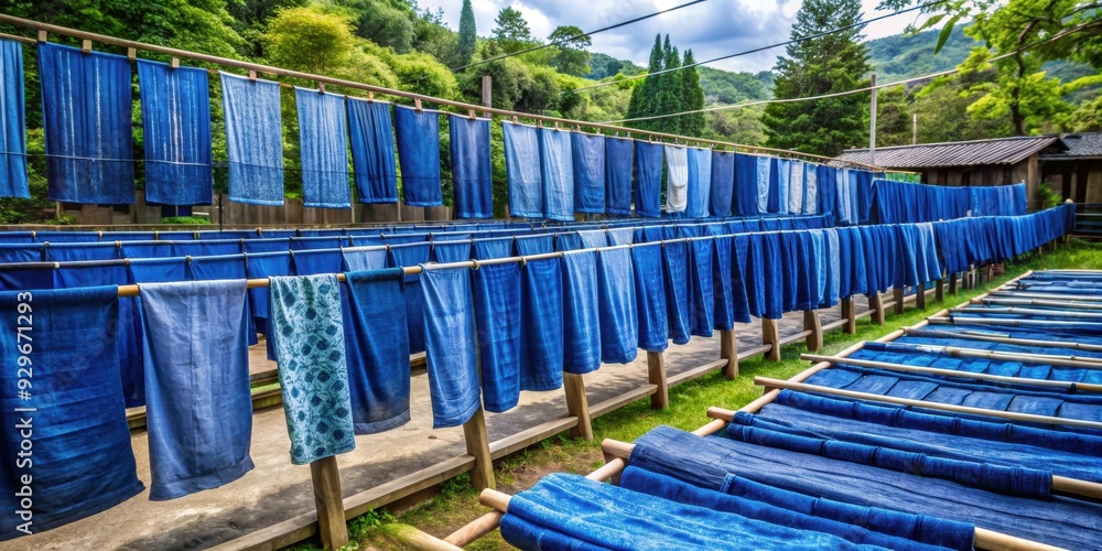 Using Aizonme Traditional Japanese indigo dyeing technique using natural indigo ...