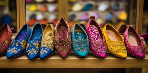 Colorful Embroidered Slippers.