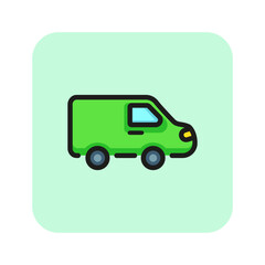 Sticker - Car line icon. Automobile, driving, vehicle. Transportation concept. Vector illustration can be used for topics like traffic, destination, delivery