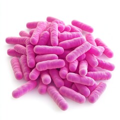 Poster - 3D Illustration of Colorful Bacteria on White Background