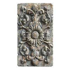 Wall Mural - Ancient stone plaques on white background.