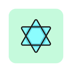 Sticker - Star of David line icon. Judaism, Jewish symbol, religious sign. Israel concept. Vector illustration can be used for topics like religion, national culture, signs and symbols