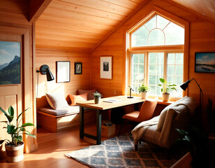 Natural Light and Warmth Living Room Interior