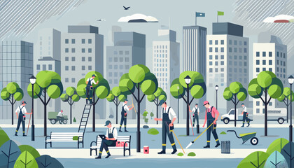 Wall Mural - Concept vector illustration of business situation.	
