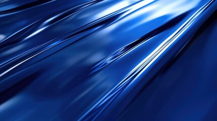 A smooth, reflective blue surface with flowing lines and curves.