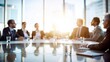 © Mari - Unfocused Business Roundtable - Out-of-focus background of a business roundtable discussion.