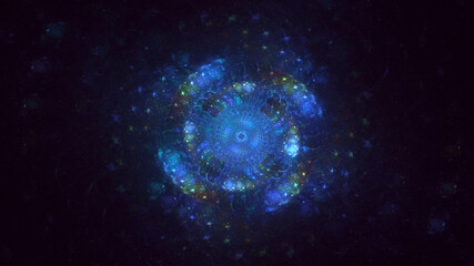 Wall Mural - 3D manual rendering abstract fractal light background. Its not AI Generatd illustration.