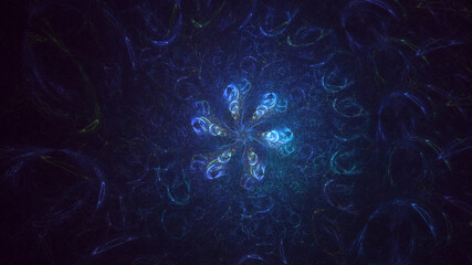 Wall Mural - 3D manual rendering abstract fractal light background. Its not AI Generatd illustration.