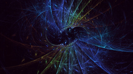 Wall Mural - 3D manual rendering abstract fractal light background. Its not AI Generatd illustration.