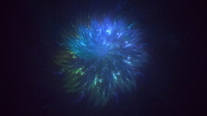 Wall Mural - 3D manual rendering abstract colorful fractal light background. Its not AI Generatd illustration.