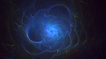 Wall Mural - 3D manual rendering abstract colorful fractal light background. Its not AI Generatd illustration.