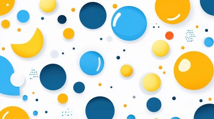 Canvas Print - A soft, light blue backdrop adorned with a simple vector pattern, creating a modern and playful cartoon vibe.