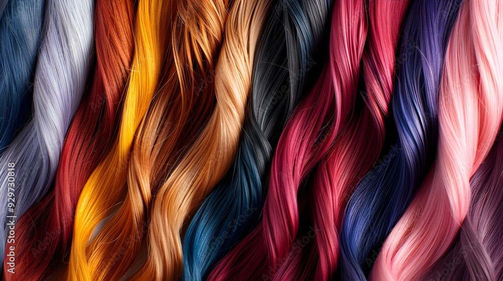 Hair color palette with a range of swatches. Tints. Color chart for ...