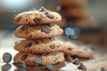 ai generative stack of chocolate cookies