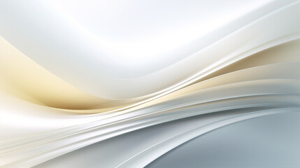 Abstract modern futuristic white wavy and gold lines with blurred light background