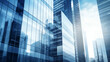© halo - High-rise business buildings with glass facades in the background.