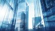 © halo - High-rise business buildings with glass facades in the background.
