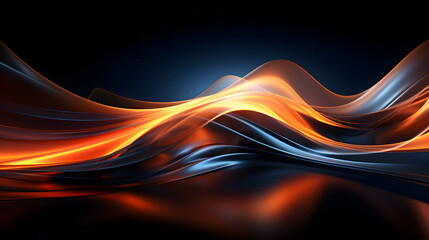 Wall Mural - Abstract digital artwork featuring a dynamic wave