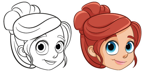 Sticker - Cute Cartoon Girl Illustration