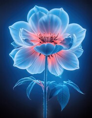 Wall Mural - X-ray image of flower isolated on black