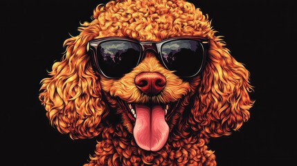 Wall Mural - Cool Poodle with Sunglasses