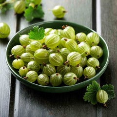 Wall Mural - ripe green gooseberry berry green gooseberry