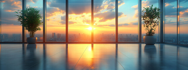 Canvas Print - City Sunset View.