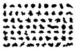 © Din Nasahrudin - Random shapes. Organic black blobs of irregular shape. Abstract blotch, inkblot and pebble silhouettes, simple liquid amorphous splodge elements water forms creative minimal bubble stone vector set