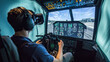 © Chatchanan - Virtual reality pilot training in a flight simulator