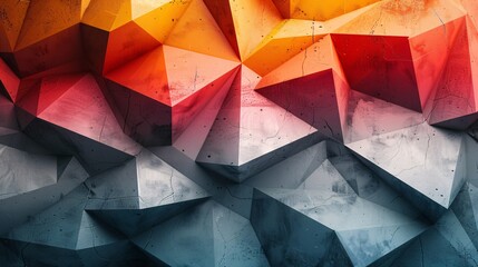 Wall Mural - Modern 3D abstract wallpaper with geometric shapes and vibrant hues, ideal for a striking and unique visual effect.