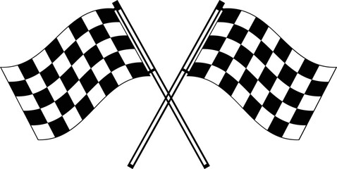 Wall Mural - double crossed checkered flags svg vector Cut file racing flag motorbike racing , car racing flag ,Finnish line flag
