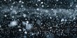 © Eyepain - close up falling white snowflakes on black background night bokeh and blur overlay particle small element
