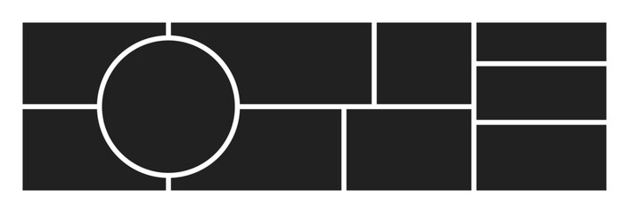 Photo collage template. Picture frame layout. Blank photo grid design. Vector illustration
