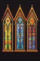 Sticker - Three stained glass windows