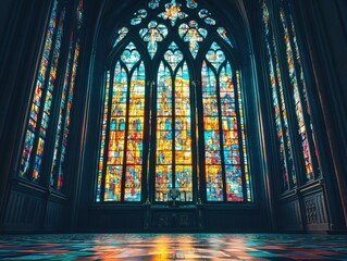 Wall Mural - Church stained glass window