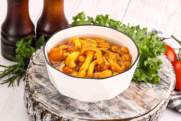 Canvas Print - Marinated honey mushroom in the bowl